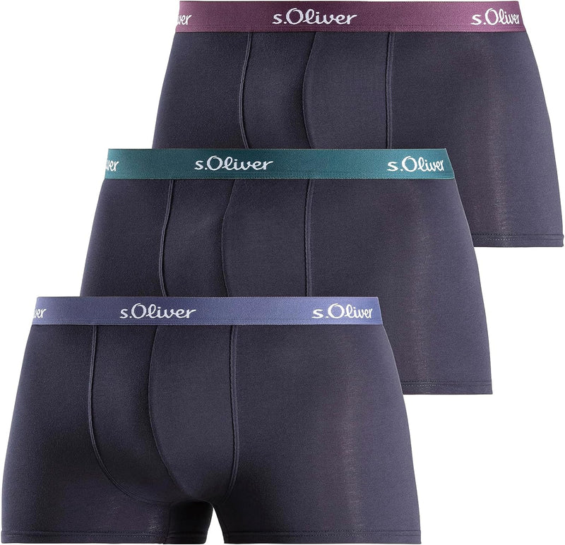 s.Oliver Herren Boxershorts (3er Pack) S 3x Navy Gekontert, S 3x Navy Gekontert