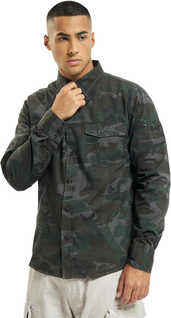 Brandit Men Slim Shirt Herren Hemd 4005 XXL Woodland, XXL Woodland
