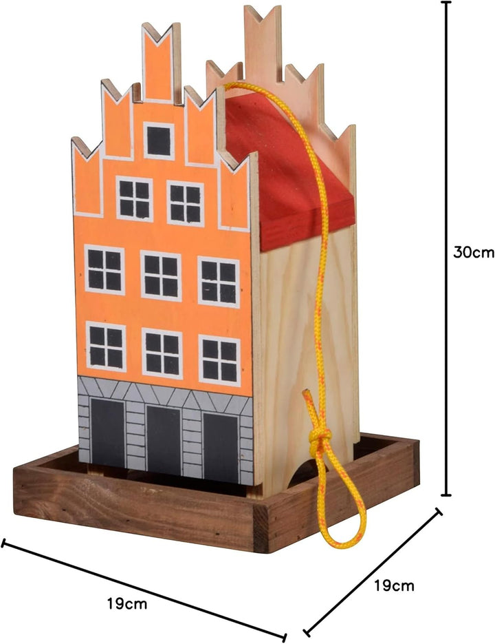 dobar® Green Label 27051FSCe Buntes Vogelfutterhaus Salzstrasse Hängend - Kleine Vogelvilla Multiple