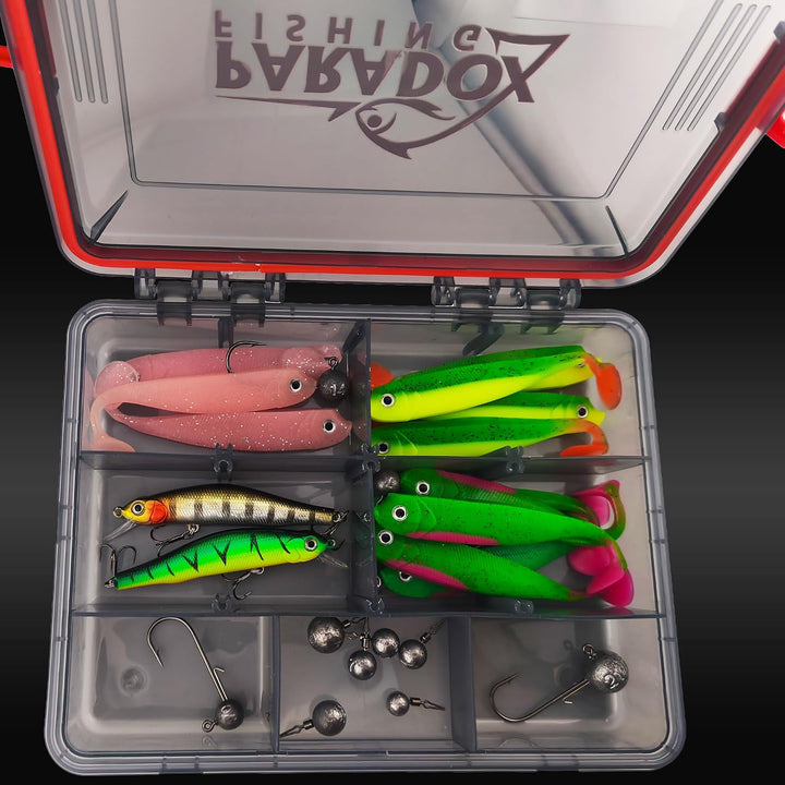 wasserdichte Köderboxen I 5x Box S 23x17,5x5cm I Angelbox Köderbox Angeln Angelkoffer gross Tackle B