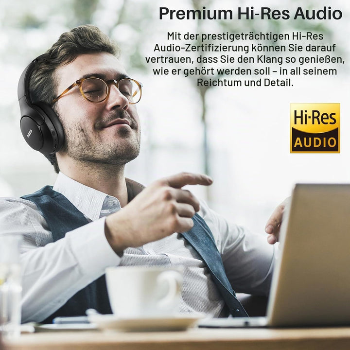 TOZO HT2 Kabelloser Bluetooth Kopfhörer Over-Ear mit Hybrid Active Noise Cancelling, 56 Stdn. Spielz