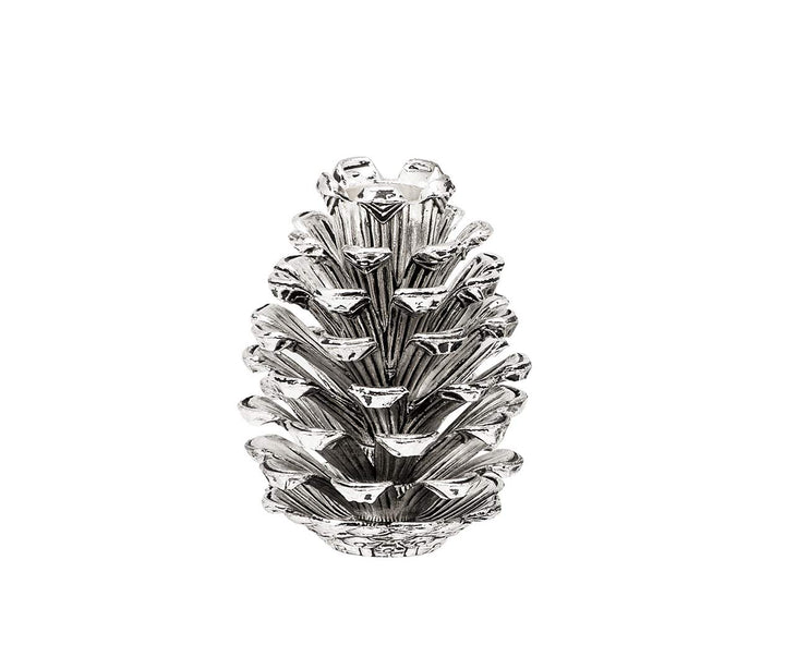 EDZARD Kerzenleuchter Kerzenhalter Zapfen für Stabkerze, Aluminium vernickelt, Höhe 9 cm