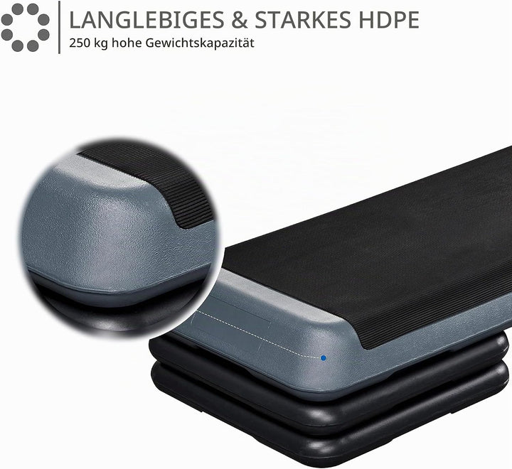 Yaheetech Stepper Aerobic Steppbrett mit 3 Stufen rutschfest Trainingsbrett Fitness Heintrainer Step