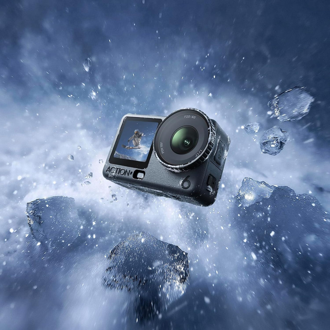 DJI Osmo Action 6 Standard Combo Linsenschutz + Speicherkarte Combo mit Zubehör, Action-Cam mit 1/1,