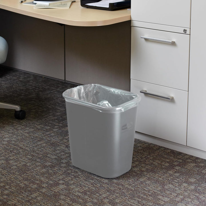 Rubbermaid Commercial Products 10.25 gal Rectangular Soft Molded Plastic Trash Can - Grey grau, grau