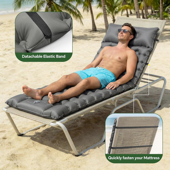 PHYSEN Camping Isomatte mit Aufblasbare & 360° Riemen – Wasserdicht Fusspumpe Luftmatratze für Outdo