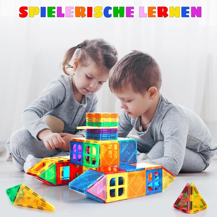 Magnetische Bausteine 110 Teile, Magnetspielzeug Magneten Kinder Magnetbausteine Magnet Spielzeug Ma