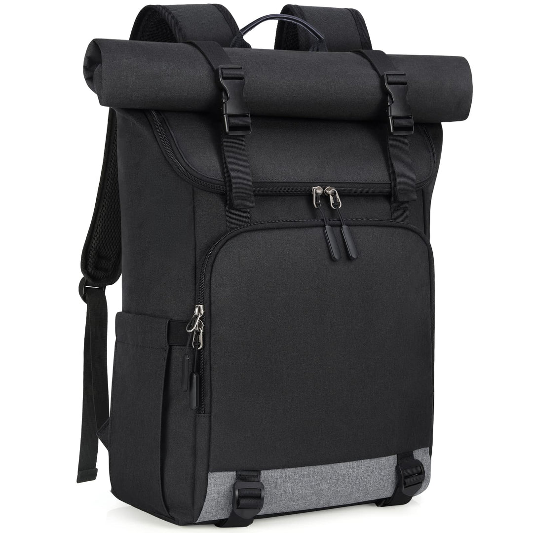NEWHEY Rolltop Rucksack Herren Damen Laptop Rucksack 17,3 Zoll Schulrucksack Wasserdichter Daypacks