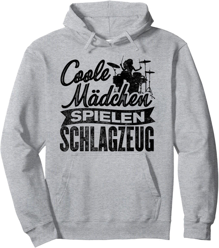 Coole Mädchen Spielen Schlagzeug Musikinstrument Musiker Pullover Hoodie