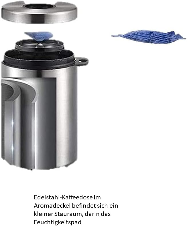 Edelstahl-Kaffeedose – Hält gemahlener Kaffee und Bohnen länger frisch – Behälter mit Datumsverfolgu
