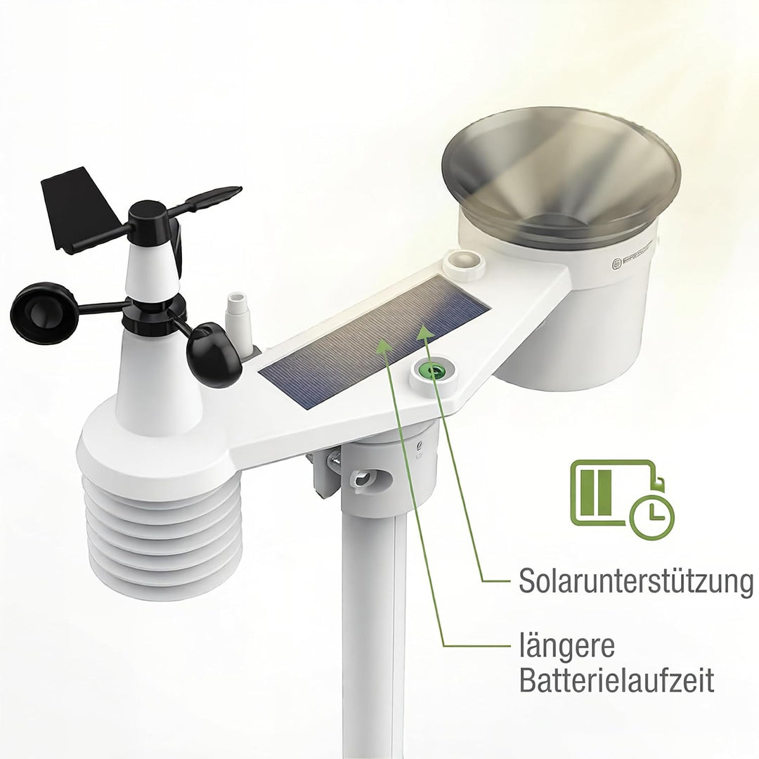 Bresser Wetterstation Funk mit Aussensensor 7-in-1 WLAN 4CAST inkl. 4-Tages-Wettervorhersage, Windme