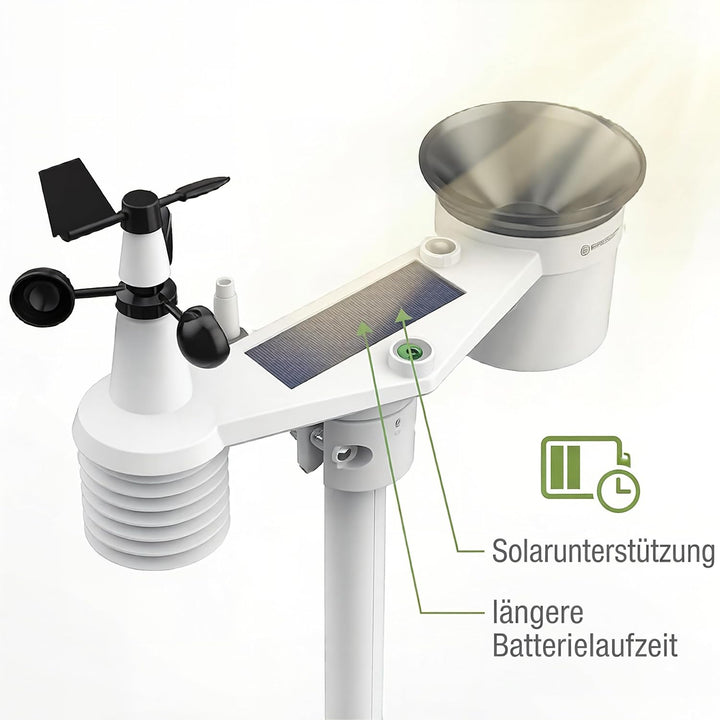 Bresser Wetterstation Funk mit Aussensensor 7-in-1 WLAN 4CAST inkl. 4-Tages-Wettervorhersage, Windme