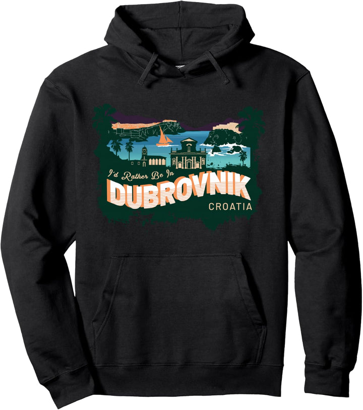 Ich wäre lieber in Dubrovnik Kroatien Vintage Souvenir Pullover Hoodie