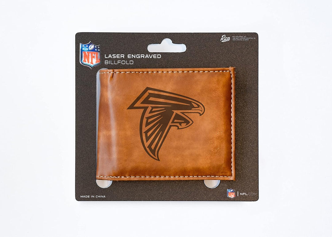 Rico Industries NFL Geldbörse mit Lasergravur, Braun Atlanta Falcons, Atlanta Falcons