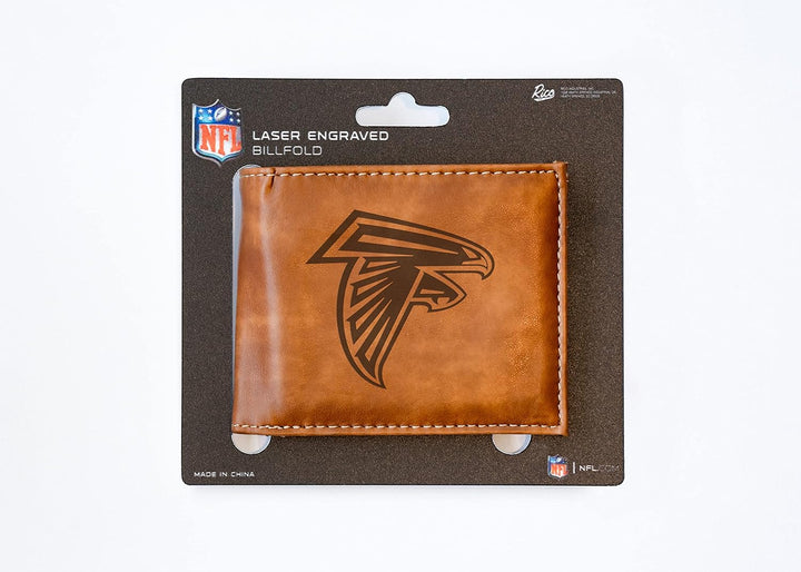 Rico Industries NFL Geldbörse mit Lasergravur, Braun Atlanta Falcons, Atlanta Falcons