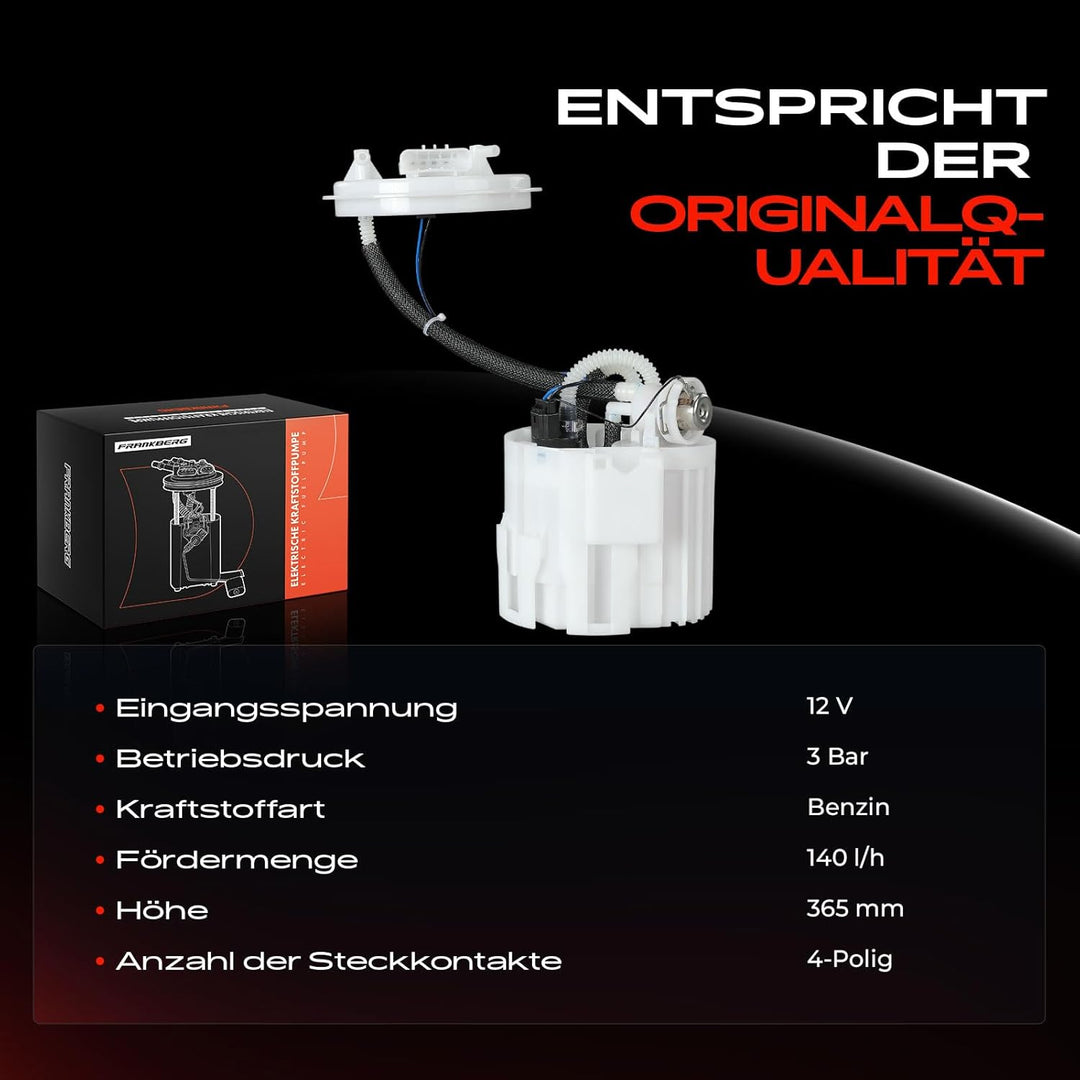 Frankberg Kraftstoff Fördereinheit Benzinpumpe elektrisch Kompatibel mit Meriva 1.4L-1.8L 2003-2010