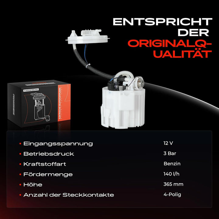 Frankberg Kraftstoff Fördereinheit Benzinpumpe elektrisch Kompatibel mit Meriva 1.4L-1.8L 2003-2010