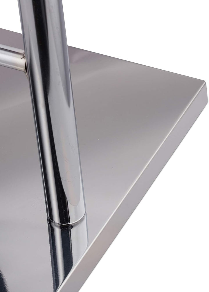 Relaxdays Herrendiener Chrom, Stummer Diener, freistehender Handtuchhalter, doppelter Bügel, HBT: 10