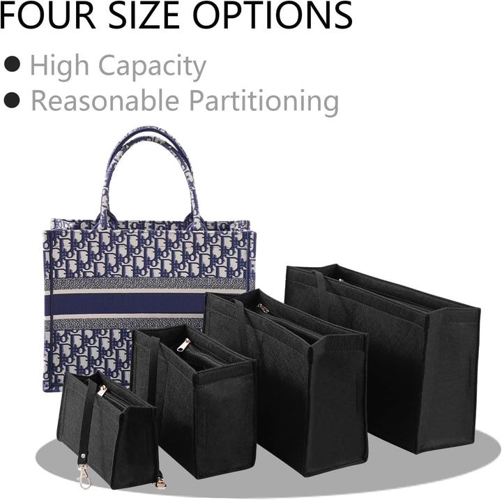 LOUKAYCCI Geldbörsen-Organizer-Einsatz für Dior-Buchtasche, grosse Tascheneinsatz, Premium-Filz-Eins