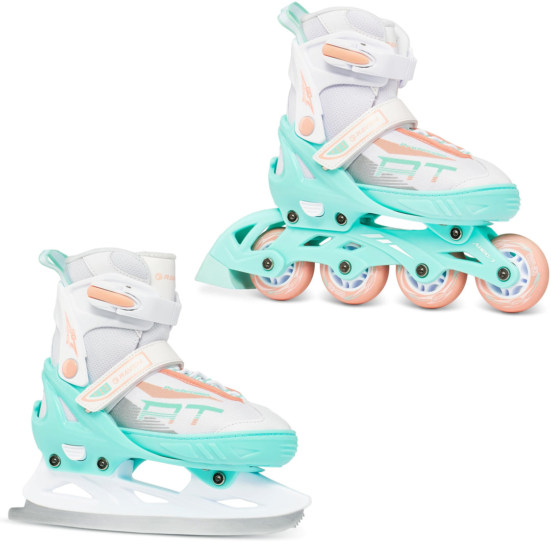RAVEN Profession Inlineskates Inliner für Kinder und Erwachsene OPTIONAL 2in1 mit Schlittschuhen ver