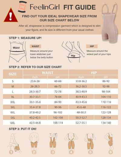 FeelinGirl Miederhose Stark Formend Hohe Taille Shaping Hose Bauchweg für Damen Shapewear mit Abnehm
