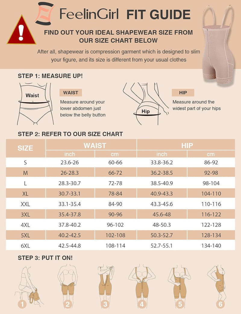 FeelinGirl Miederhose Stark Formend Hohe Taille Shaping Hose Bauchweg für Damen Shapewear mit Abnehm