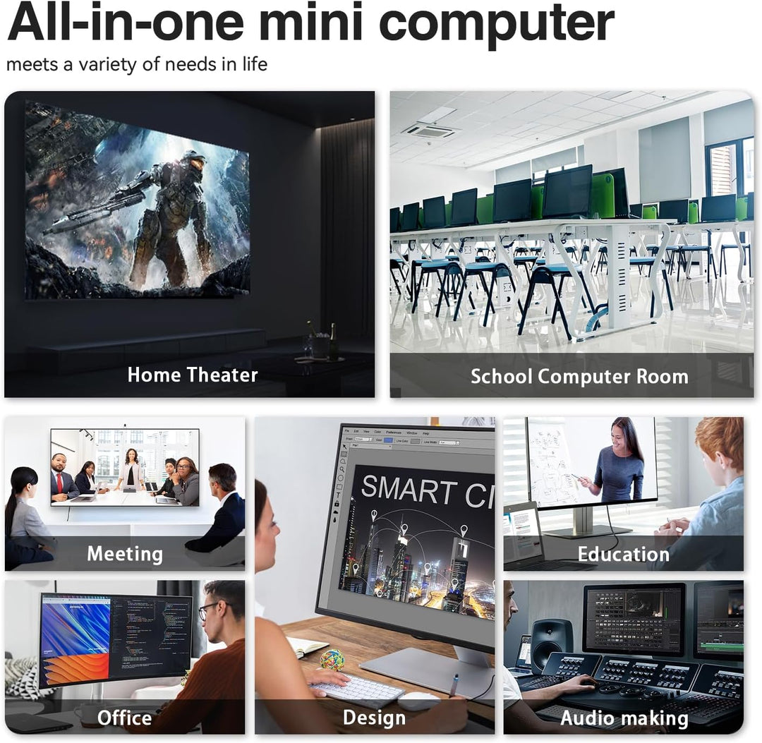 Mini PC AMD Ryzen 5 5500U(Zen 3 Architektur, bis zu 4.0GHz), 16GB DDR4 500GB M.2 NVME SSD, TRIGKEY S
