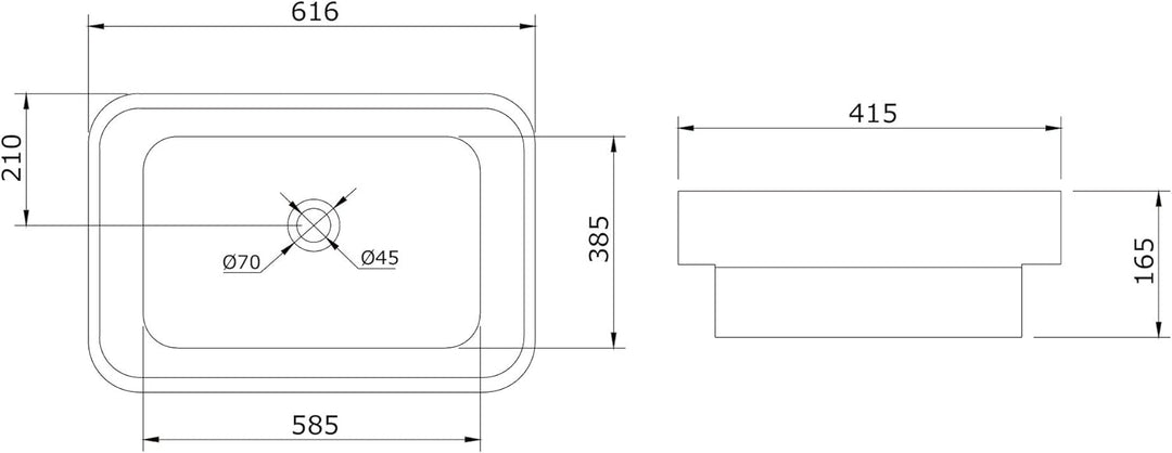 Mai & Mai: Einbauwaschbecken mit Nano-Beschichtung, Keramik in weiss Brüssel5082 Weiss | Modell Br50