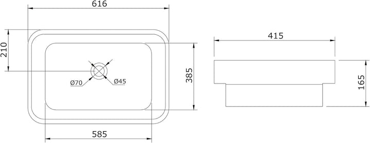 Mai & Mai: Einbauwaschbecken mit Nano-Beschichtung, Keramik in weiss Brüssel5082 Weiss | Modell Br50