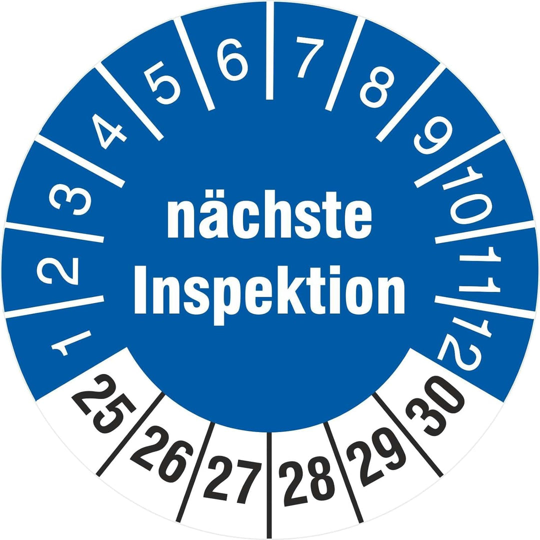 200 Prüfplaketten nächste Inspektion 30 mm Prüfetiketten 2025-2030 200 30mm Durchmesser, 200 30mm Du
