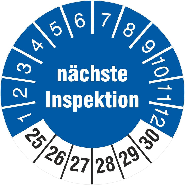 500 Prüfplaketten nächste Inspektion 30 mm Prüfetiketten 2025-2030 500 30mm Durchmesser, 500 30mm Du