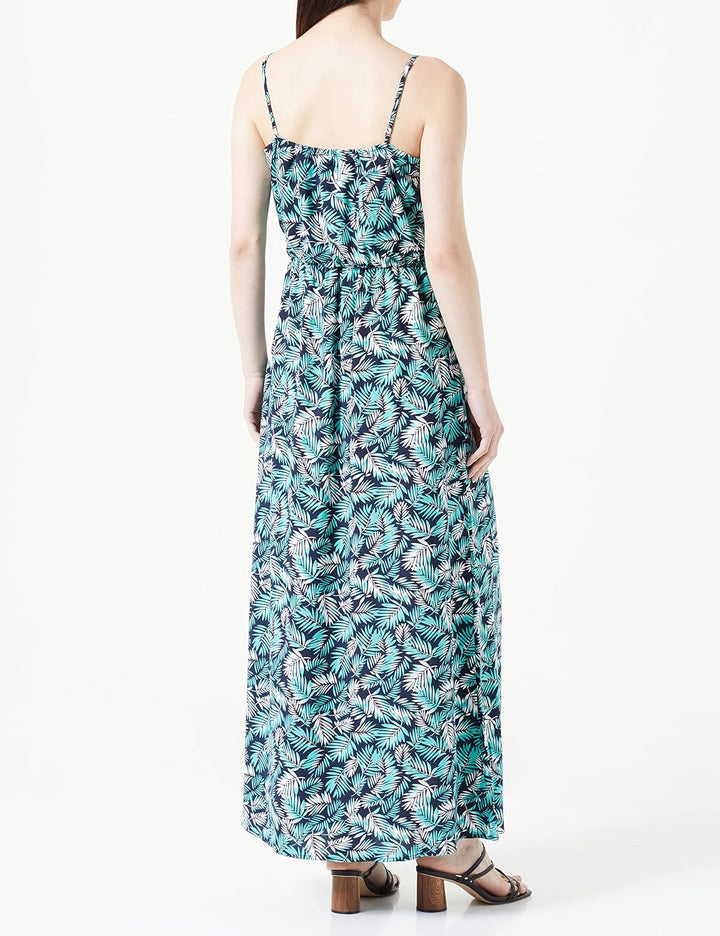 ONLY Damen Onlvanessa Life Fr Strap Maxi Dress Ptm Maxikleid 36 Night Sky/Aop:palm, 36 Night Sky/Aop