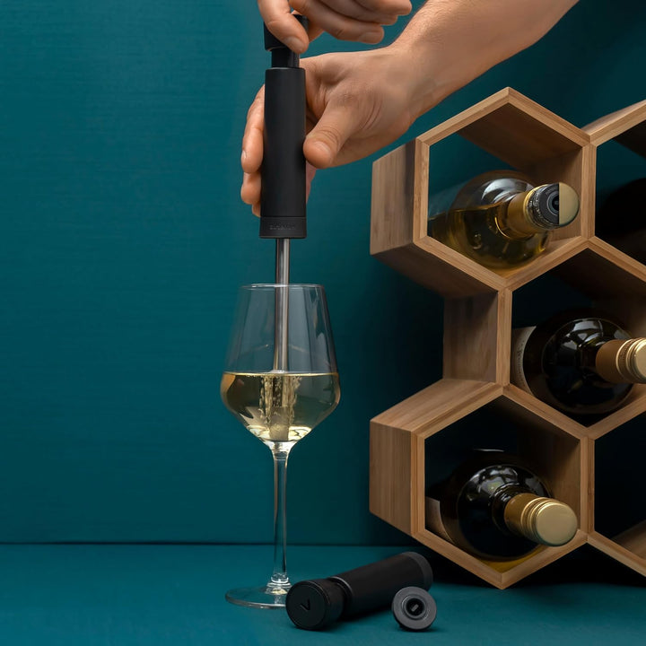 Airtender Weinbelüfter und Vakuum-Set – Vakuumpumpe – Weinbelüfter - 3 Weinverschlüsse/Nanoverschlüs