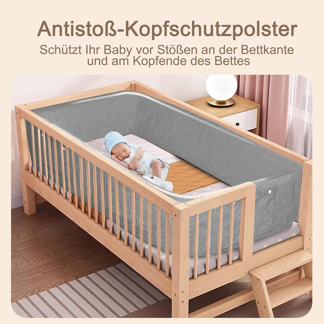 YRHome 180cm Bettgitter Bettschutzgitter Rausfallschutz für Kinder Höhenverstellbar DIY Verformbar B