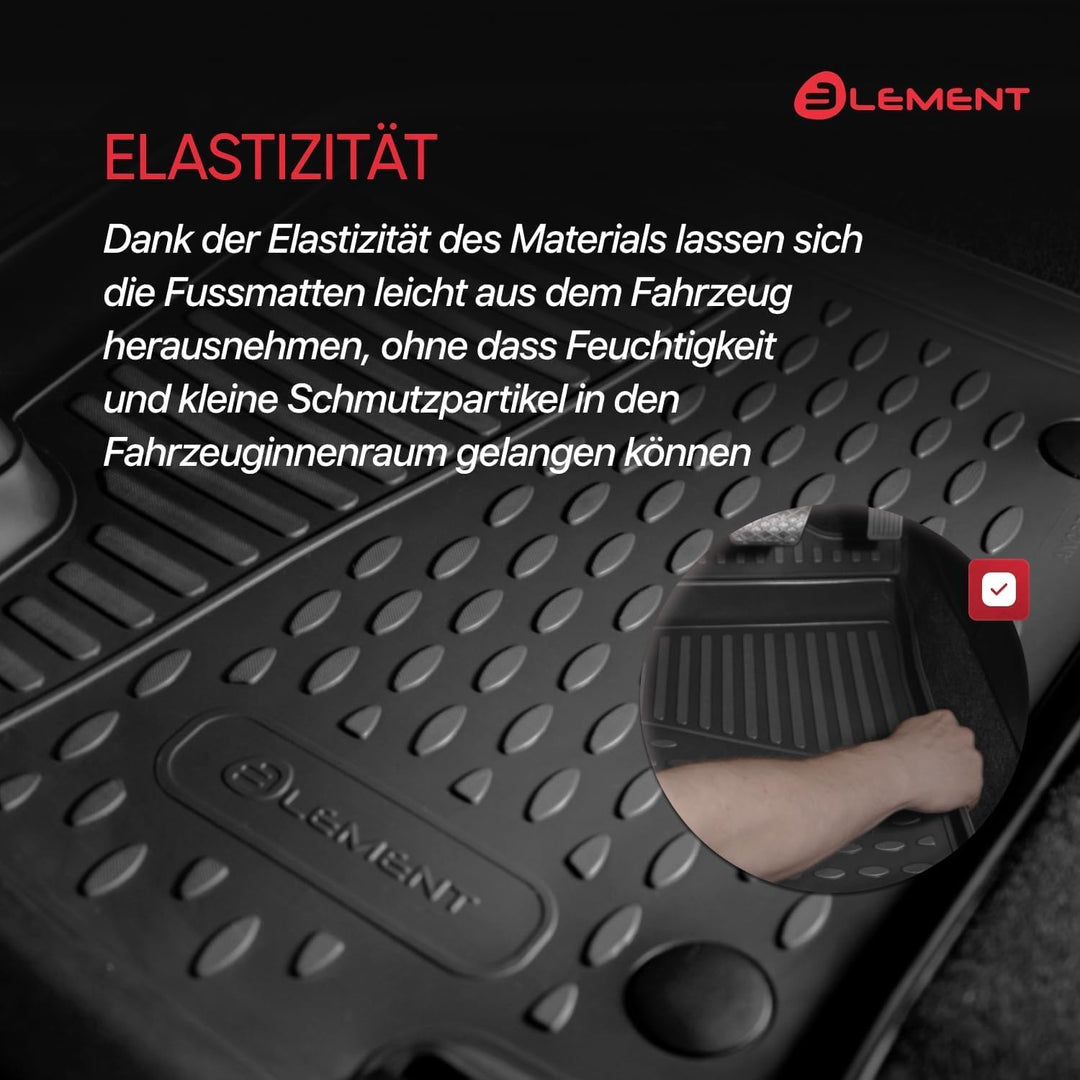 Element 3D Gummimatten Set passend für Toyota Auris | Mk1 I | 2006-2012 | 100% passgenaue Auto Fussm