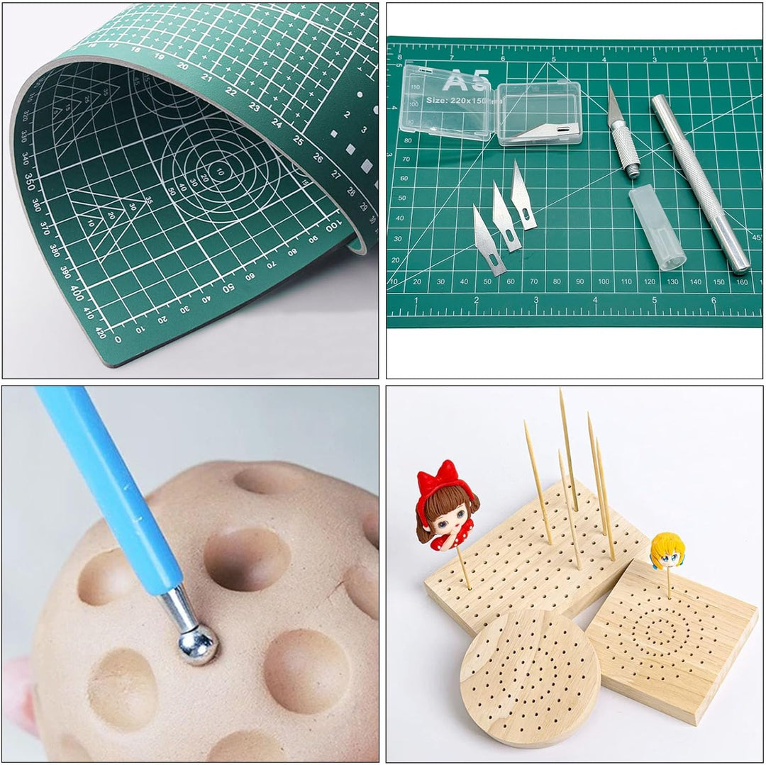 Polymer Clay Tools Set, Acryl Tonrollen, Acrylplatte, Schneidematte, Runde Polymer Clay Ausstecher m