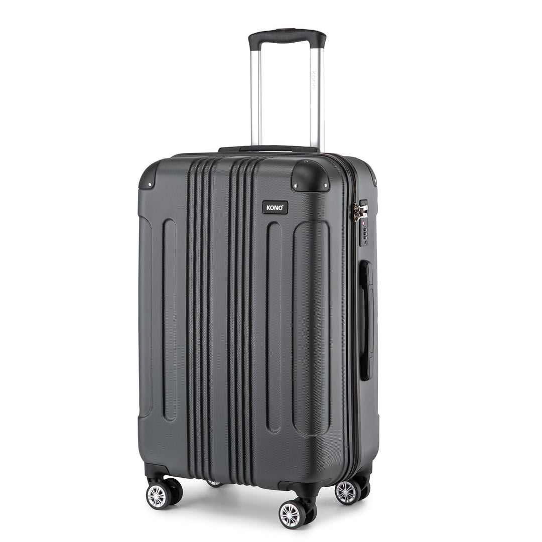 KONO 65cm Koffer Mittelgross Hartschale Trolley Rollkoffer Reisekoffer mit 4 Rollen 65x42x26cm (Koff