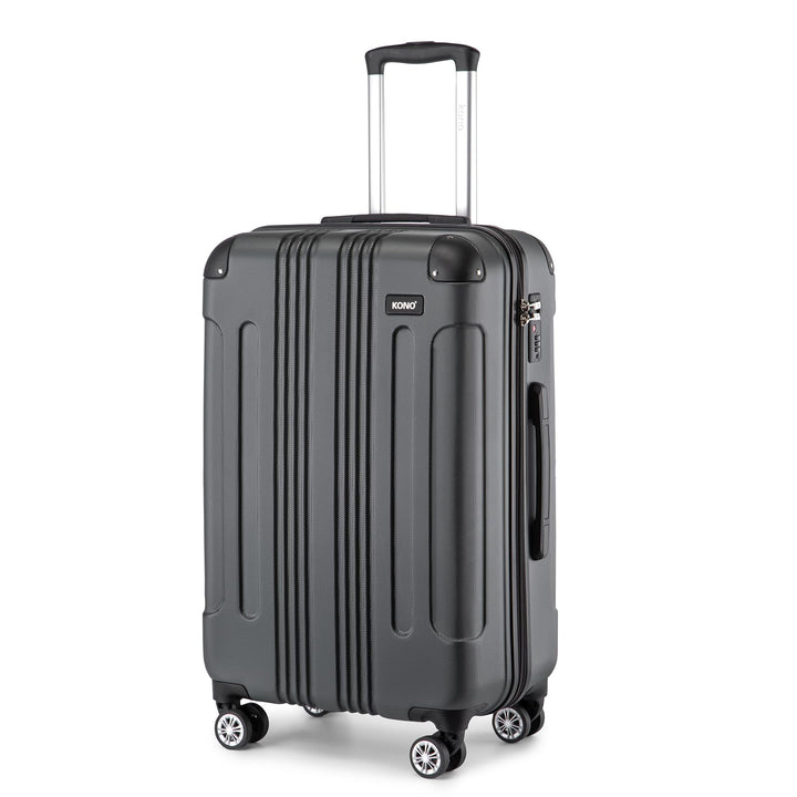 KONO 65cm Koffer Mittelgross Hartschale Trolley Rollkoffer Reisekoffer mit 4 Rollen 65x42x26cm (Koff