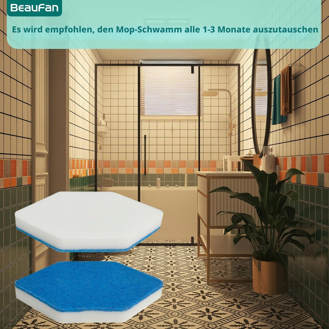 6 Pack Bad und Wanne Mop Nachfüllungen Ersatz Kompatibel mit Vileda Bath Magic Bad Multi-Oberflächen