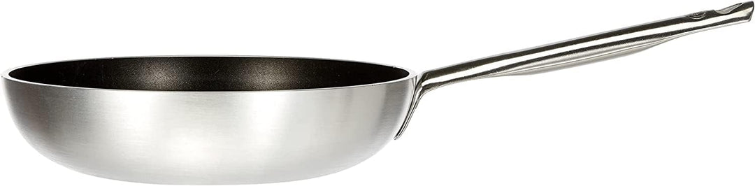 Pentole Agnelli Platinum Hochgestellte Bratpfanne aus Aluminium, Metall, Silber und schwarz, 40 cm,