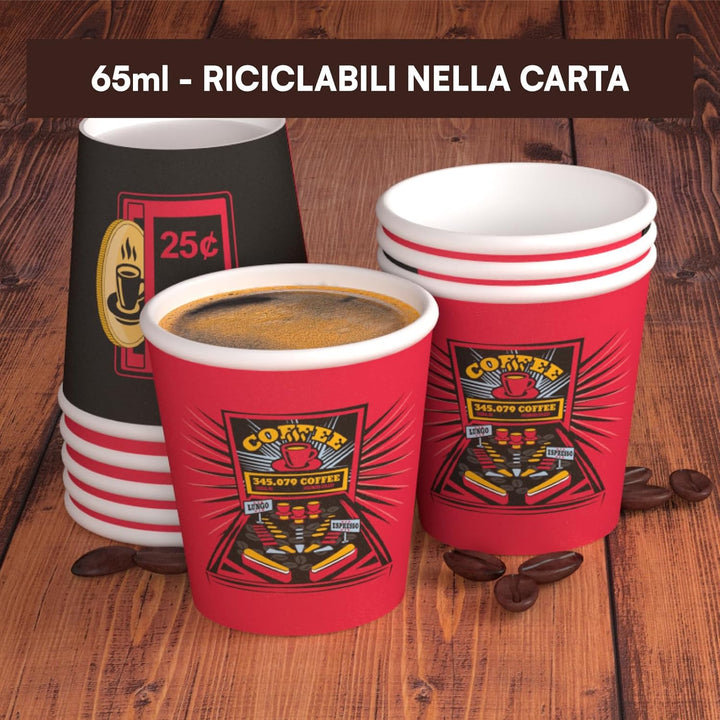 1000 Kaffeebecher aus Papier, 65 ml, FlipperCUP Umweltfreundliche &amp; biologisch abbaubare Einwegbeche
