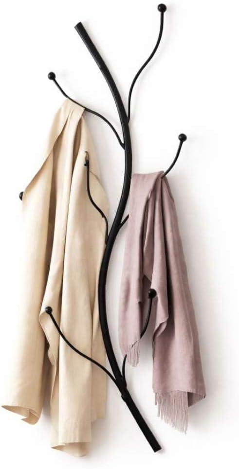 DanDiBo Wandgarderobe Schwarz Metall 93861 Flora Garderobe Wand Garderobenhaken Flurgarderobe Kleide