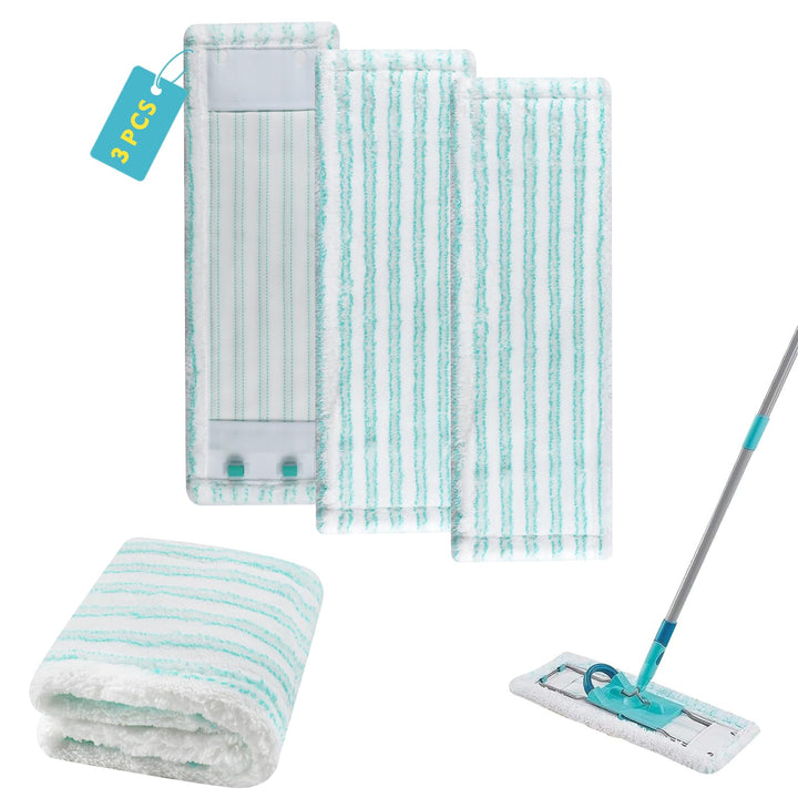 Leifheit Profi XL Micro Duo Wischbezüge Set, Mikrofaser für Leifheit Wischmop Ersatzteile, Flecken E
