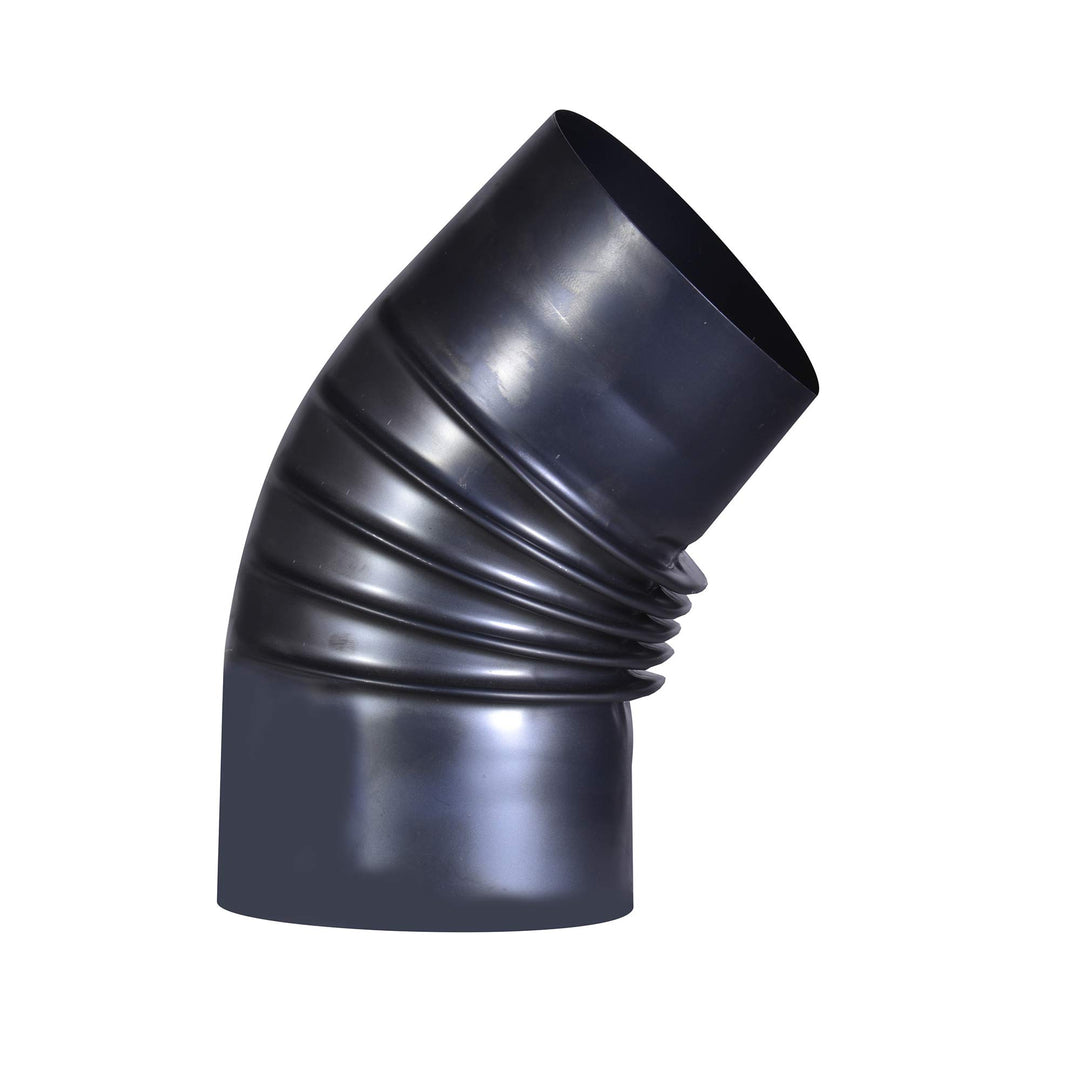 FIREFIX O120/B4 Blauglanzblech Bogen 45°, starr, ø 120 mm - Ofenrohre aus Stahlblech, 0,6 mm stark,