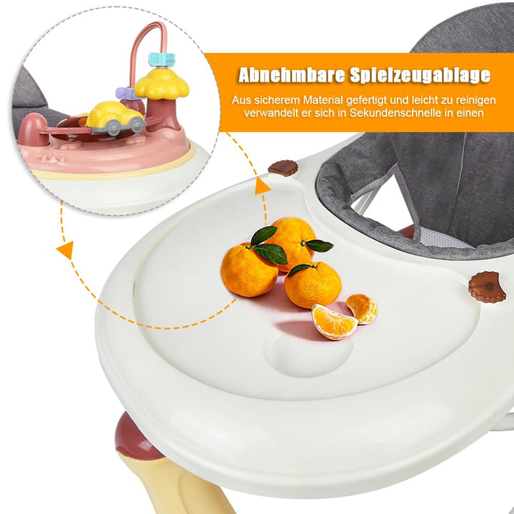 Lauflernhilfe für Babys, 4-in-1, Lauflernhilfe für Mädchen, Jungen, 6-18 Monate, Musikscheibe + hohe