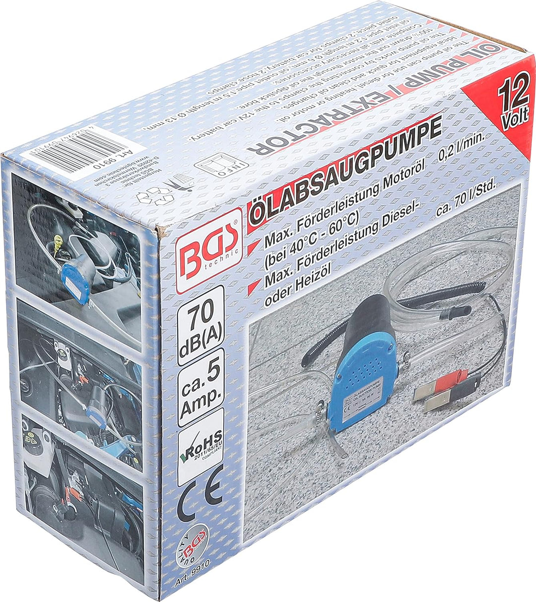 BGS 9910 | Öl-Absaugpumpe | 12 Volt | für schnellen und sauberen Ölwechsel | inkl. Zubehör