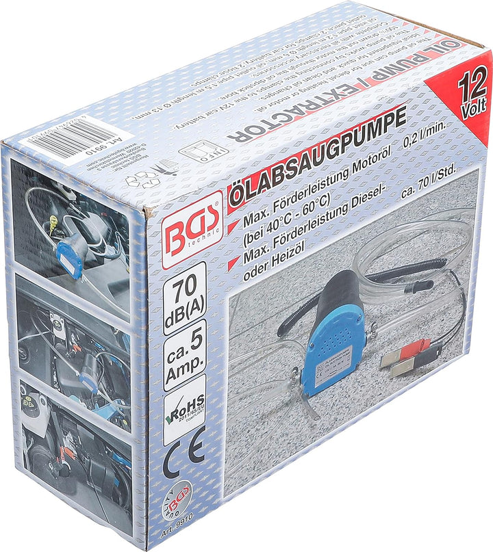 BGS 9910 | Öl-Absaugpumpe | 12 Volt | für schnellen und sauberen Ölwechsel | inkl. Zubehör