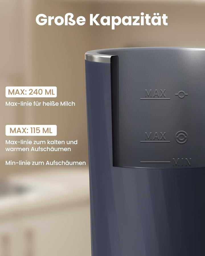 SIMPLETASTE Milchaufschäumer Elektrisch 4-in-1, Heisser & kalter Milchschaum, Milch erwärmen & Kakao