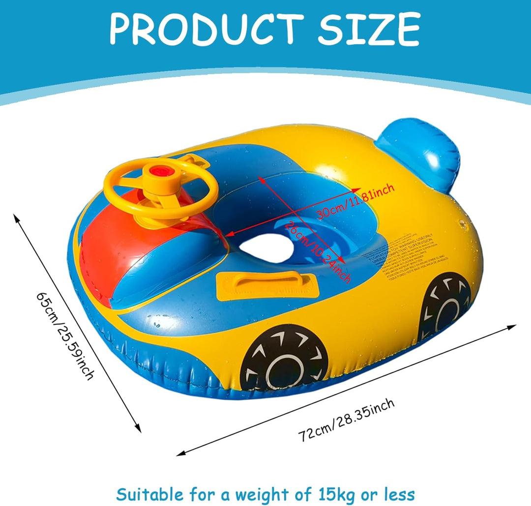 Baby aufblasbarer Pool Float Schwimmen Schwimmboot mit Lenkradhorn für Kinder Kleinkind aufblasbare