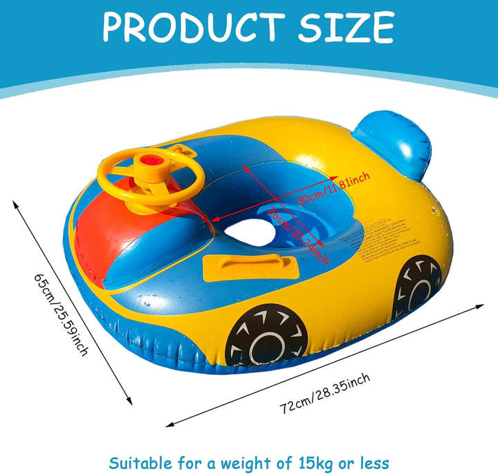 Baby aufblasbarer Pool Float Schwimmen Schwimmboot mit Lenkradhorn für Kinder Kleinkind aufblasbare